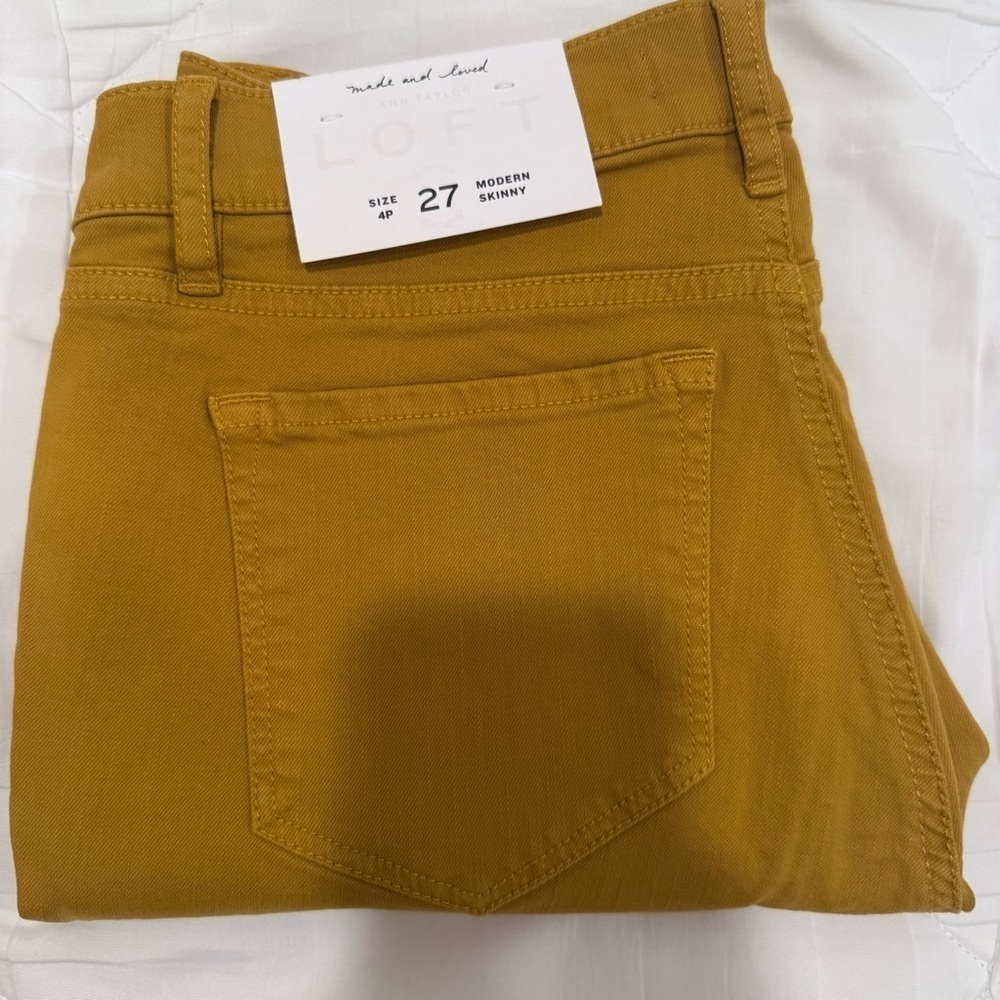 Ann Taylor Loft Modern Skinny Mustard Jeans size 4/27 Petite - Picture 2 of 6